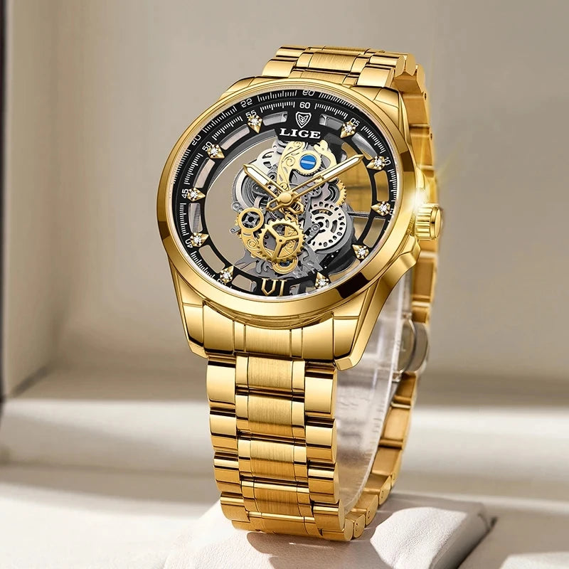 Relógio Masculino Lige LG8997 Prateado Aço Inox Quartz Hardlex 30M