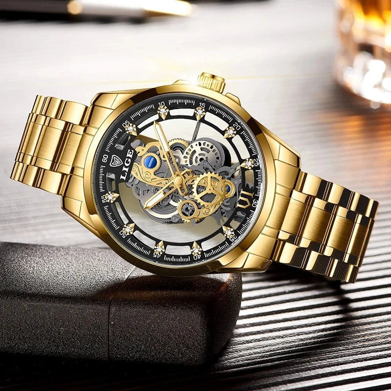 Relógio Masculino Lige LG8997 Prateado Aço Inox Quartz Hardlex 30M