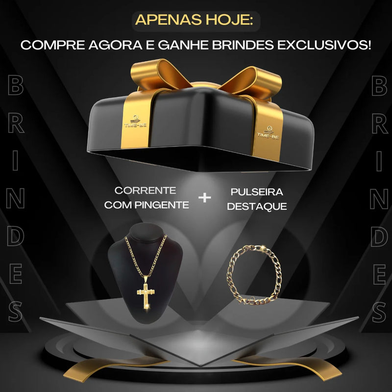 Relógio Automático Invicta Yakuza Fundo de Vidro Funcional Banhado a Prata e Ouro 18K A Prova D'água