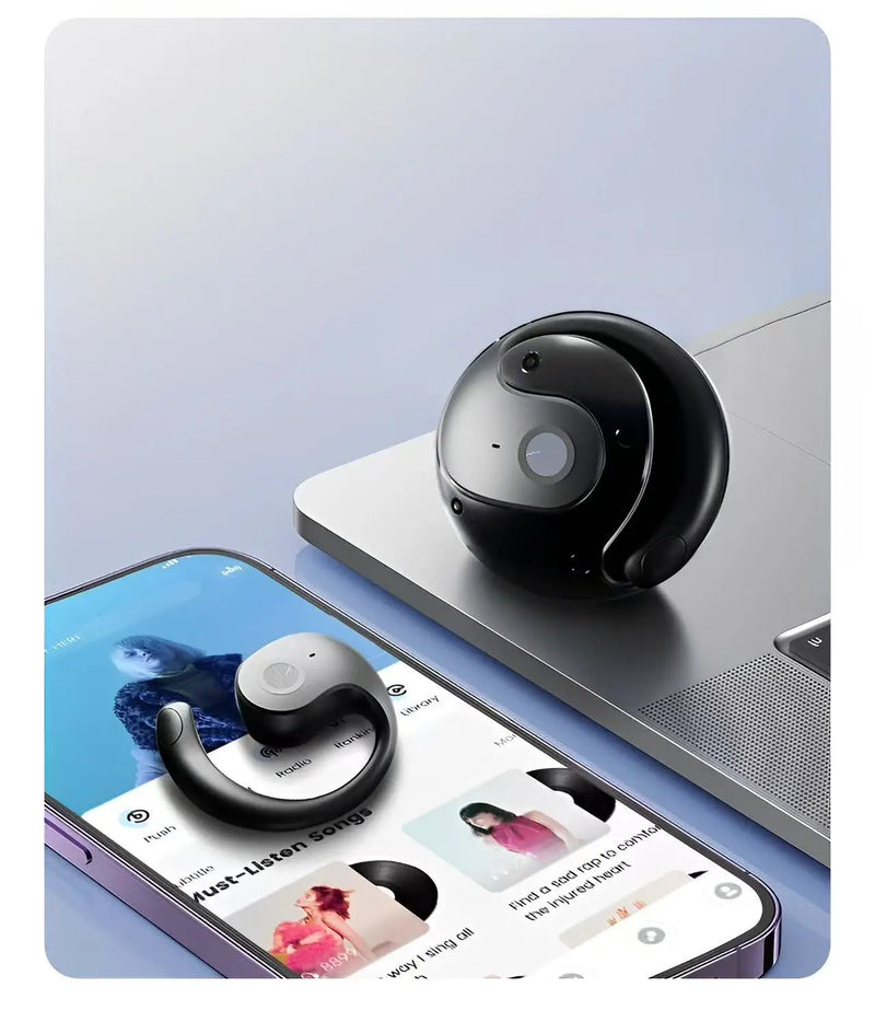 Fone Bluetooth Gancho de Orelha | TWS Anti-Queda e 3h Bateria