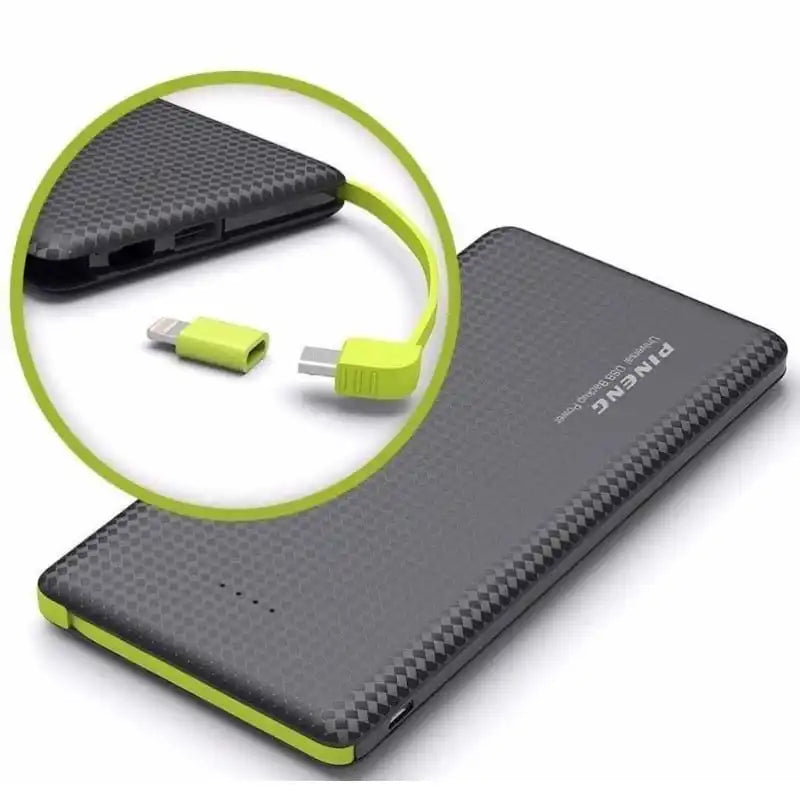 Power Bank 10.000mAh | Cabos Embutidos Práticos | Bateria Portátil Segura