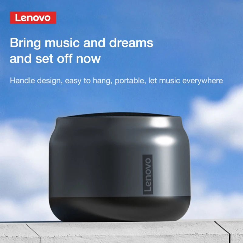 Caixa de Som Portátil Lenovo K3/K30 Bluetooth 5.0 Estéreo 3D Subwoofer Wireless