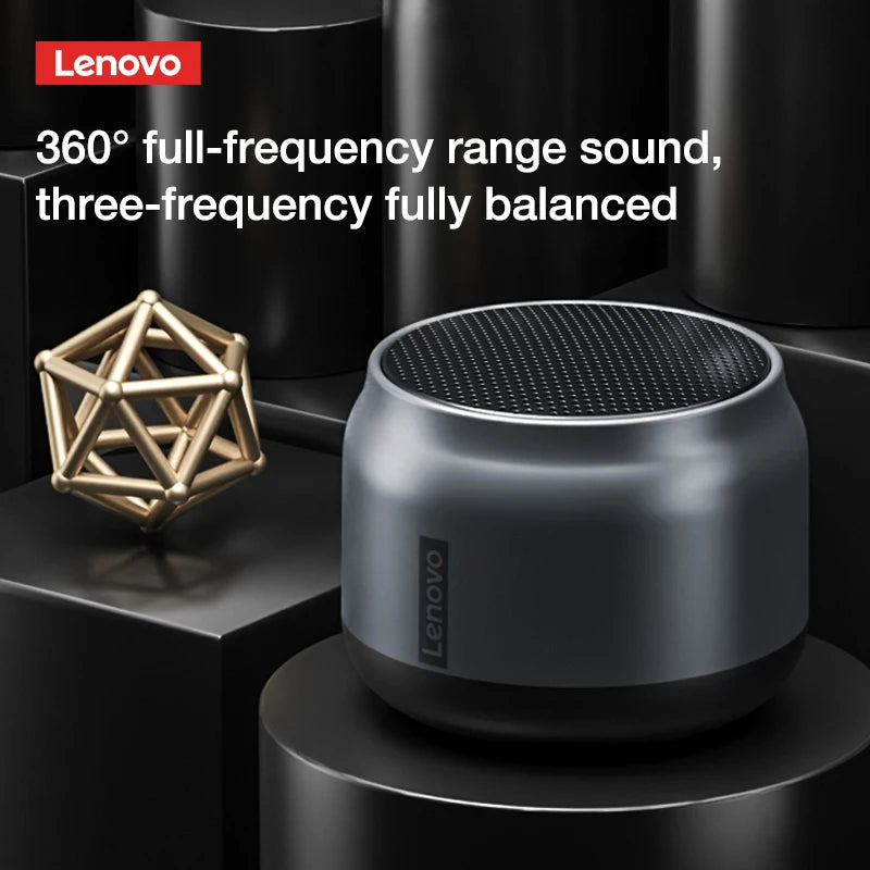 Caixa de Som Portátil Lenovo K3/K30 Bluetooth 5.0 Estéreo 3D Subwoofer Wireless