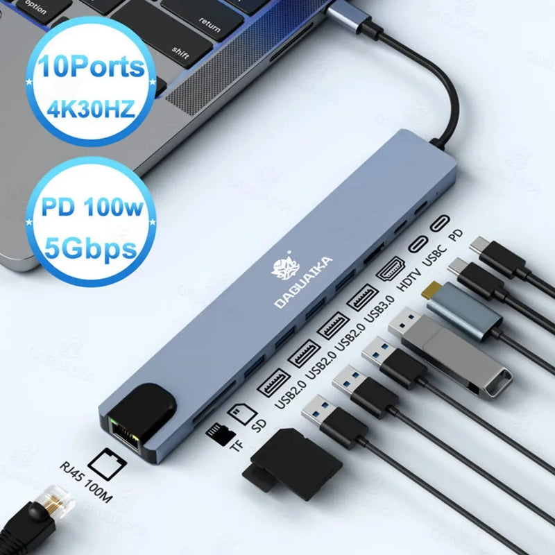 HUB USB C 10 em 1 | Estação Doca Multifuncional