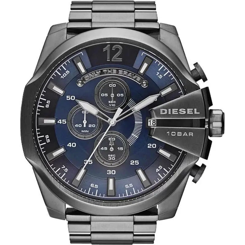 Relógio Diesel Mega Chief DZ4329 Masculino Chumbo Aço Tungstênio Cronógrafo 100M
